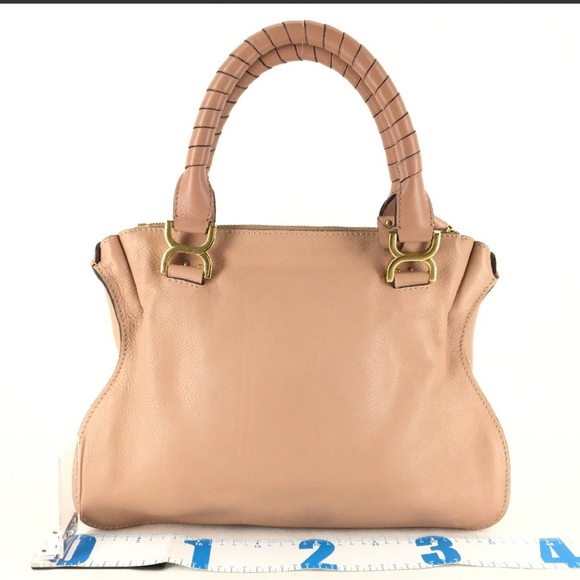 Chloe Marcie Medium Double Carry Satchel Bag in Grained Leather - Picture 9 of 10